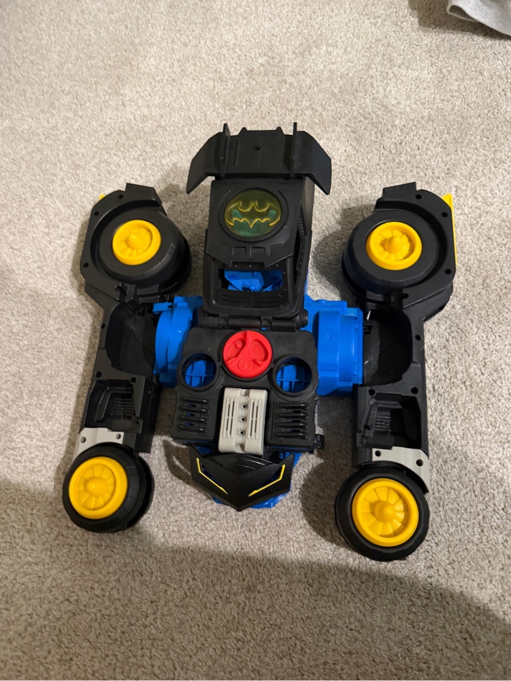 Kids Batbot Transforming Toy Vehicle - Black & Blue with Yellow Accents